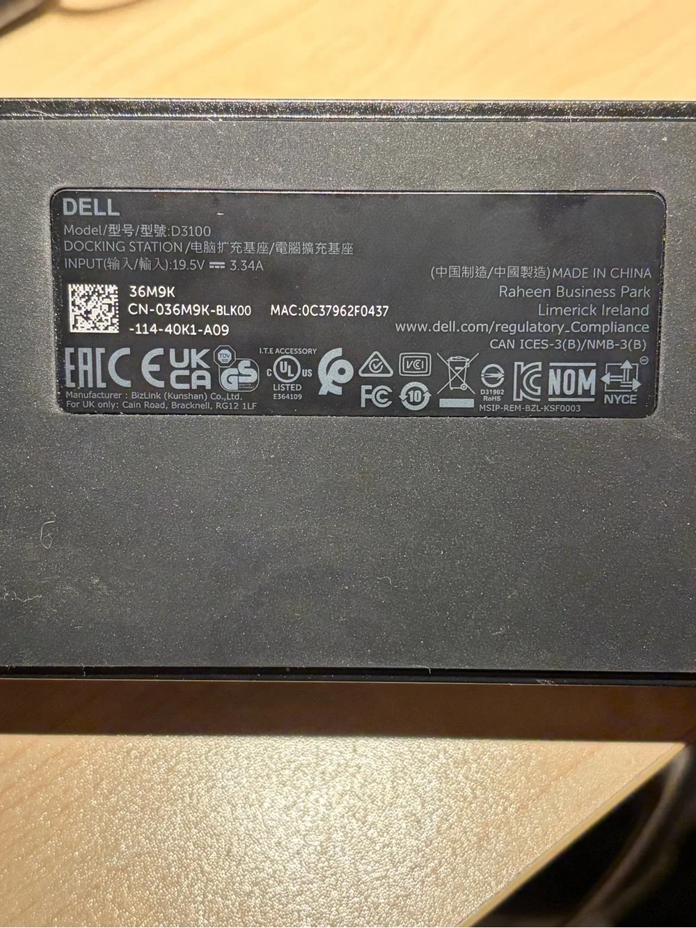 Dell USB 3.0 Ultra HD/4K Triple Display Docking Station (D3100)